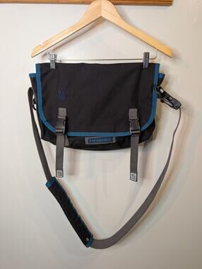 Timbuk2 Unisex Messenger Bag Black Blue Ripstop Nylon Crossbody Laptop Commuter